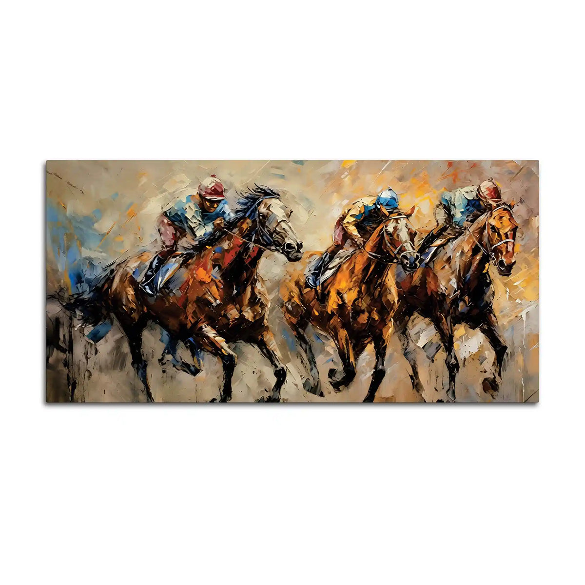 Luxury Horse Racing Canvas Painting for Modern Interiors