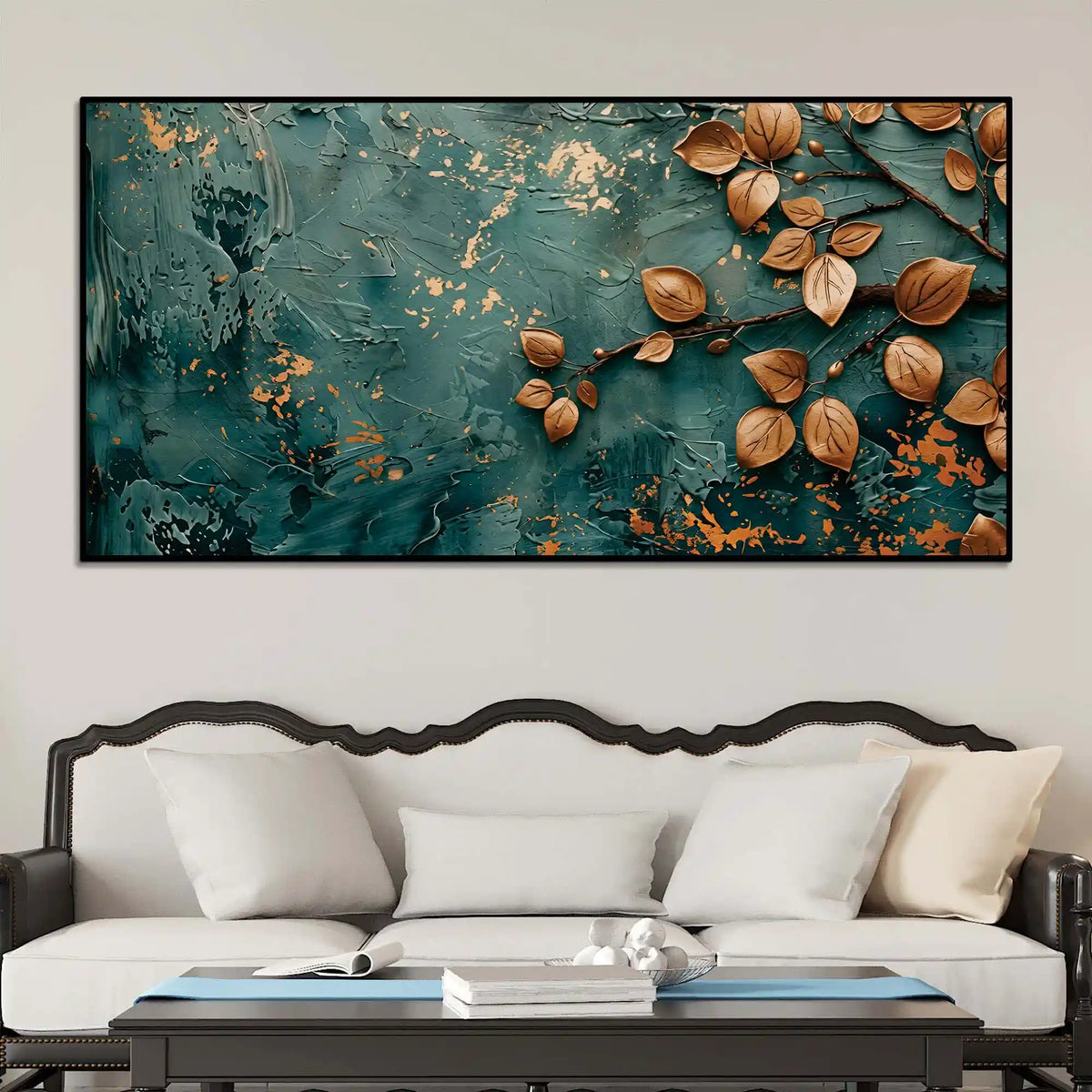 Luxury Leaf Canvas Wall Art Scenic Painting for Decor