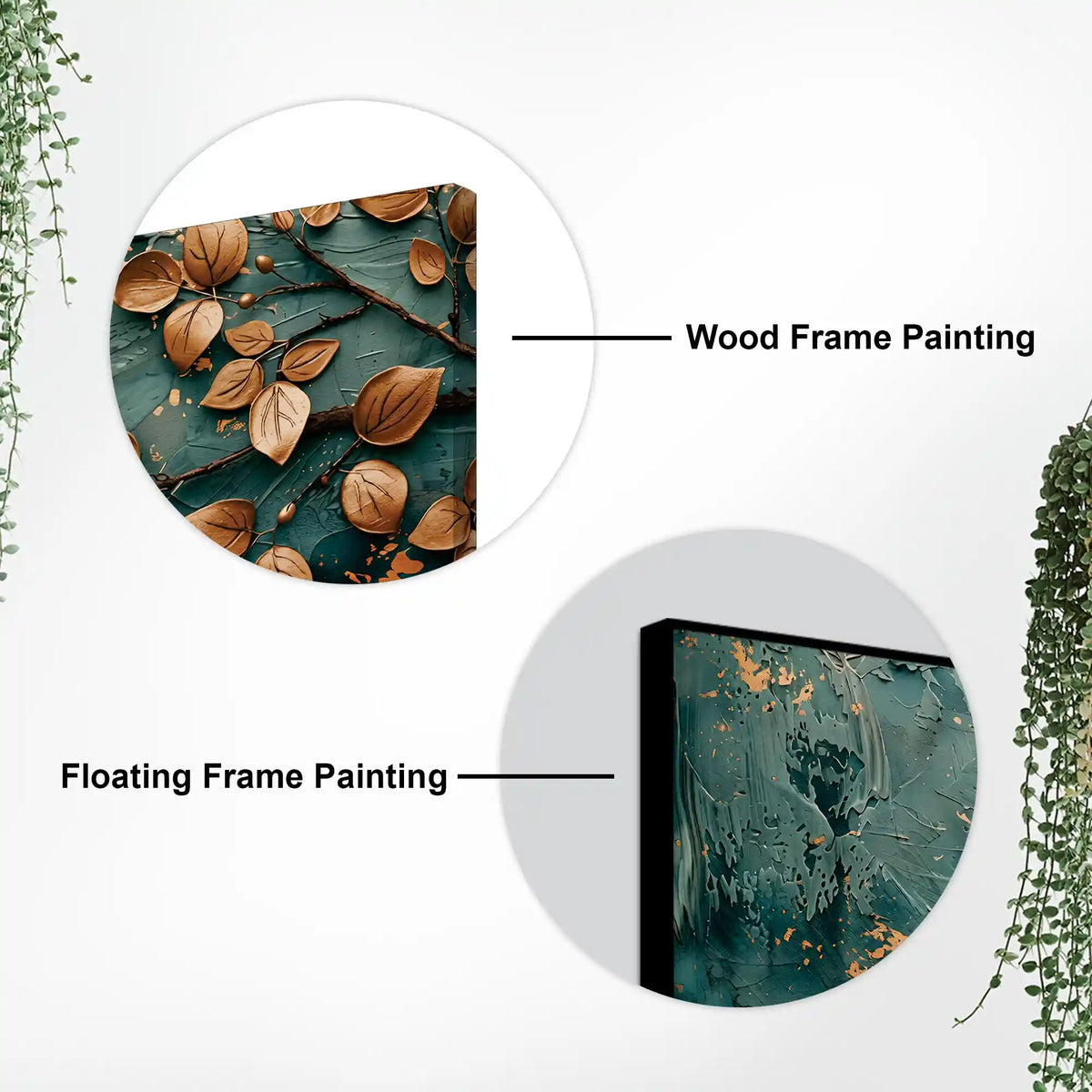Luxury Leaf Canvas Wall Art Scenic Painting for Decor