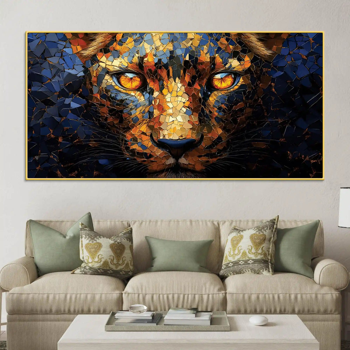 Luxury Lion Face Canvas Wall Painting for Interiors