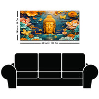 Luxury Lord Buddha Canvas Painting with Floral Design