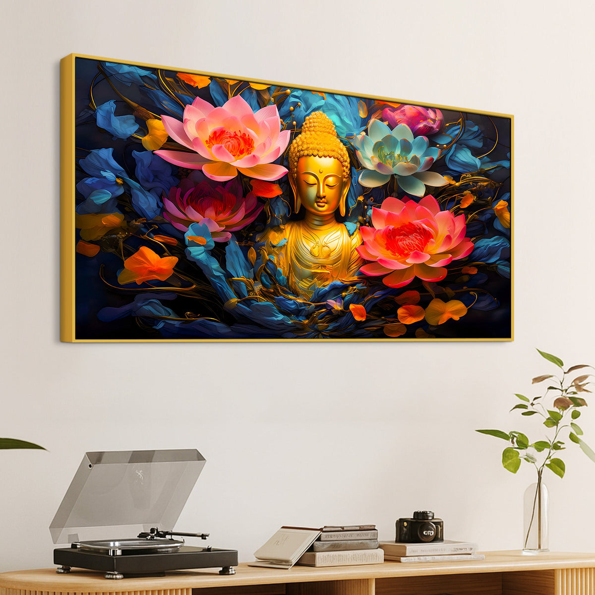 Luxury Lord Buddha Wall Painting for Bedroom & Living Room