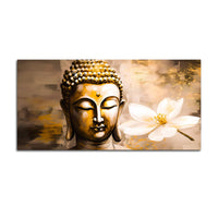 Luxury Lord Gautam Buddha Face Canvas Painting for Living Room