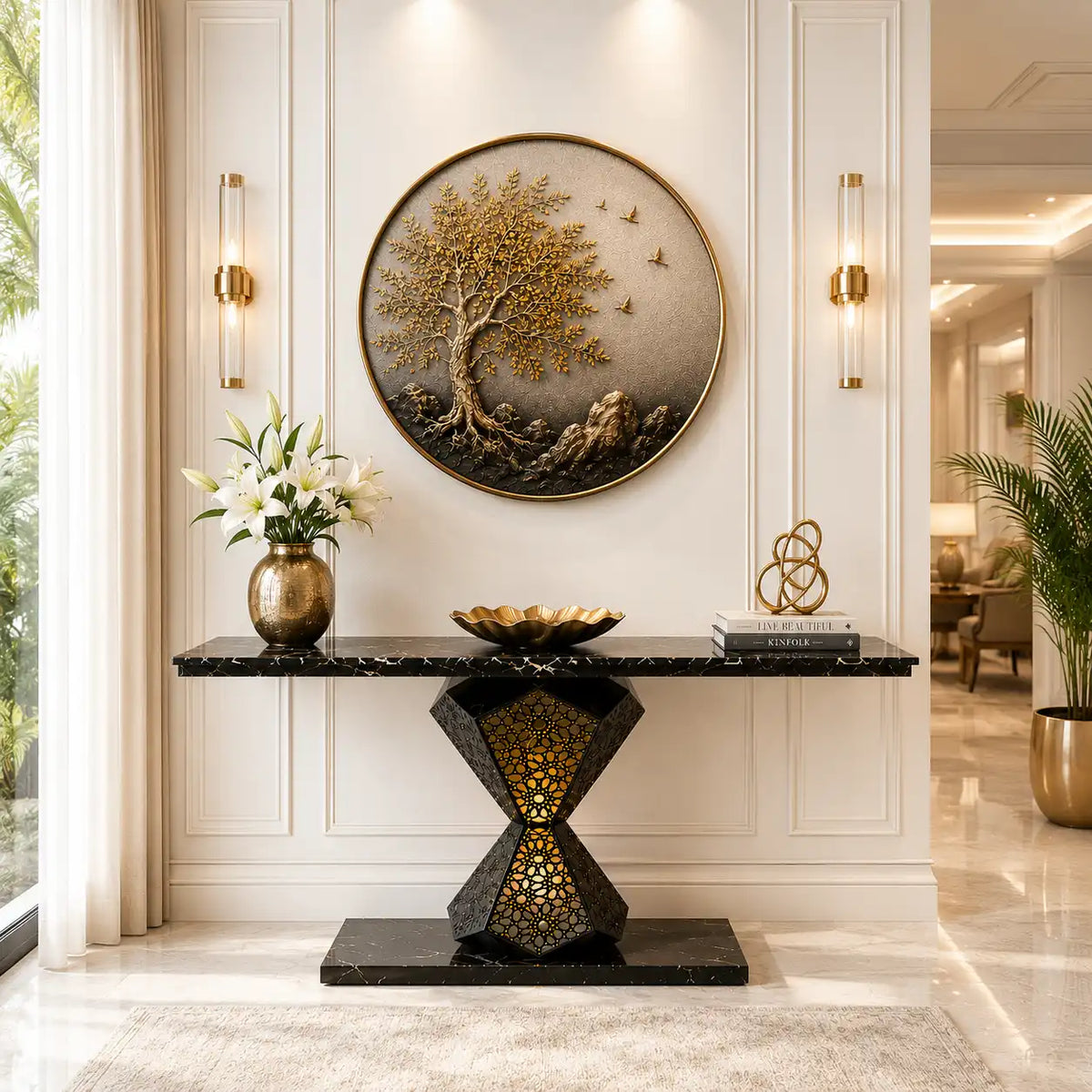 Luxury Marble Console Table for Living Room | Modern Entryway Table Decor (SS 302)