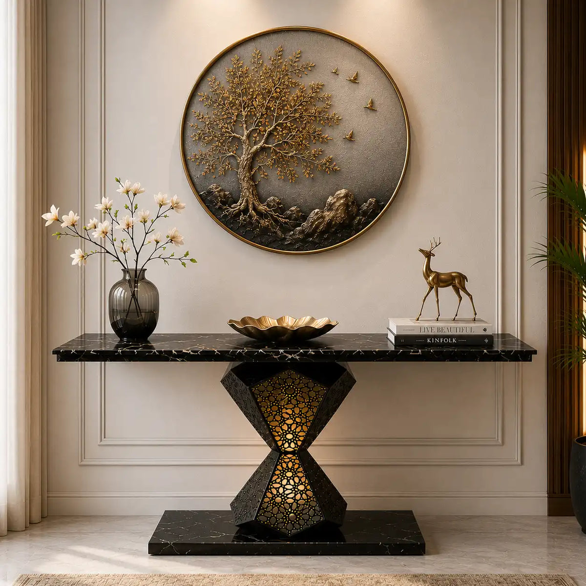 Luxury Marble Console Table for Living Room | Modern Entryway Table Decor (SS 302)