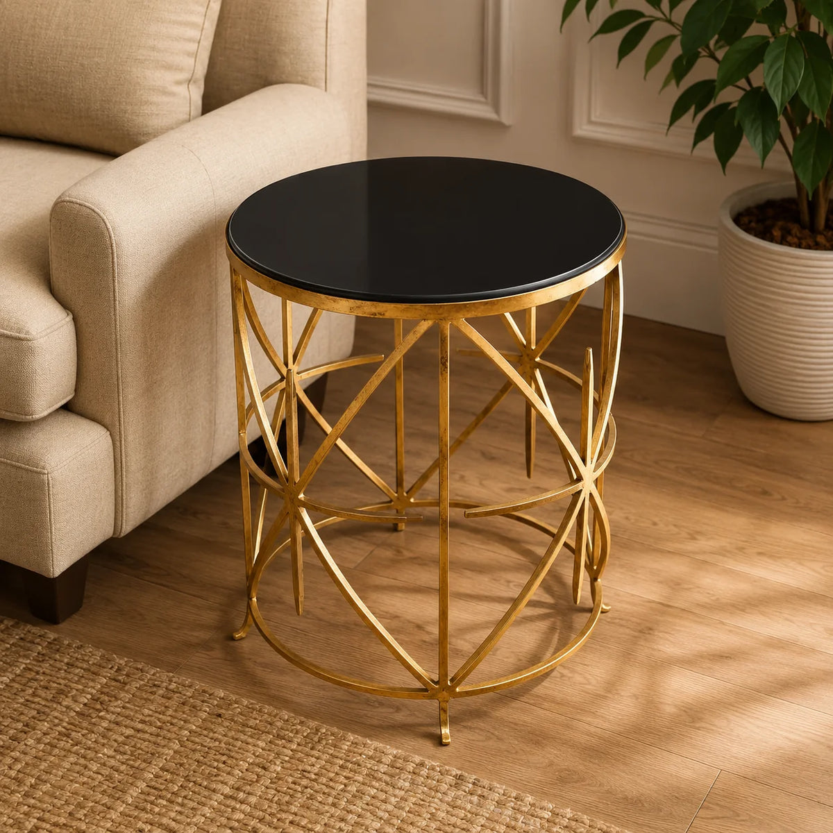 Luxury Metal End Table for Living Room & Bedroom