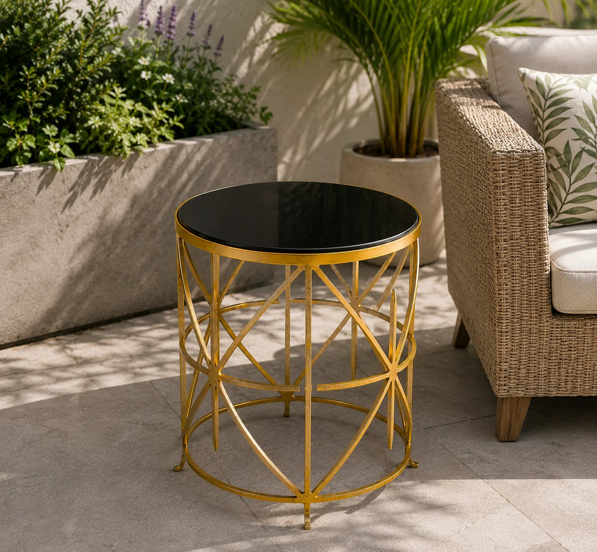 Luxury Metal End Table for Living Room & Bedroom