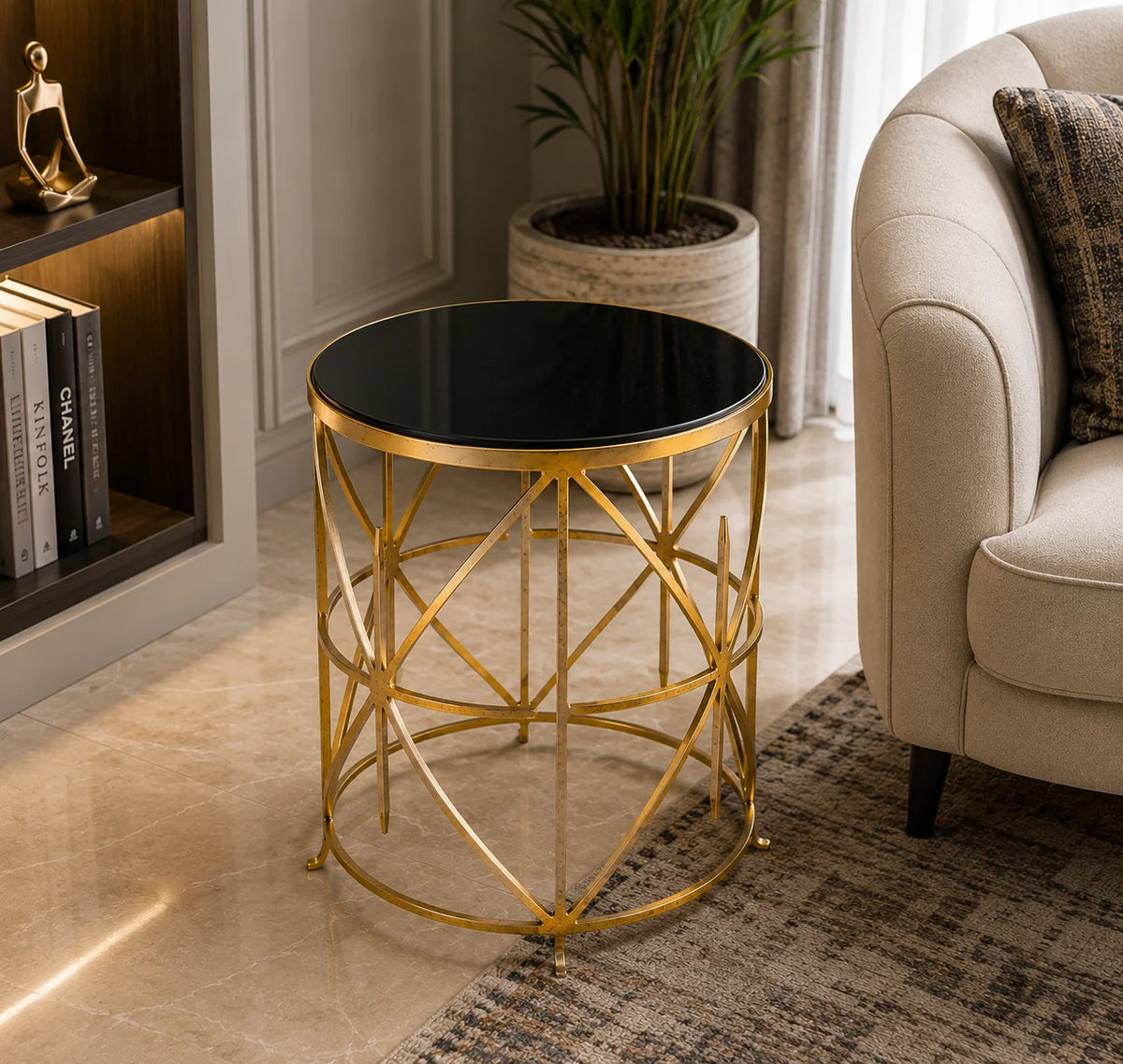 Luxury Metal End Table for Living Room & Bedroom