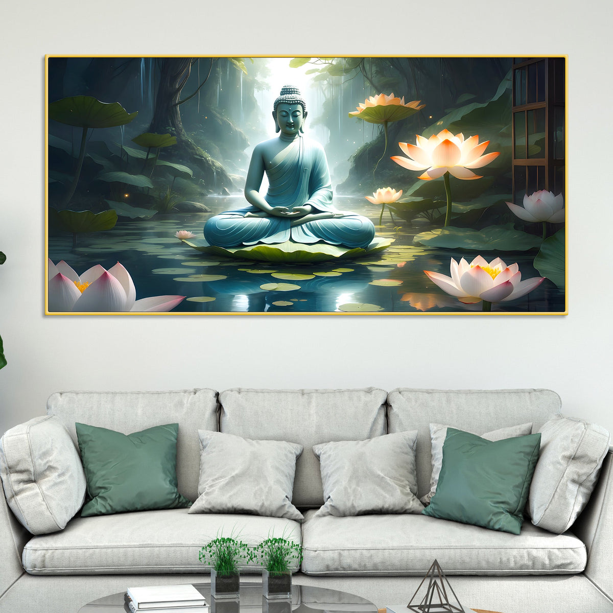 Luxury Modern Buddha Canvas Painting for Stylish Wall Décor