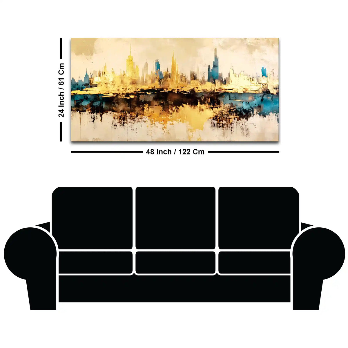 Luxury Modern Cityscape Painting for Home Décor