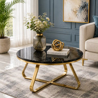 Luxury Modern Round Center Table with Cross Base
