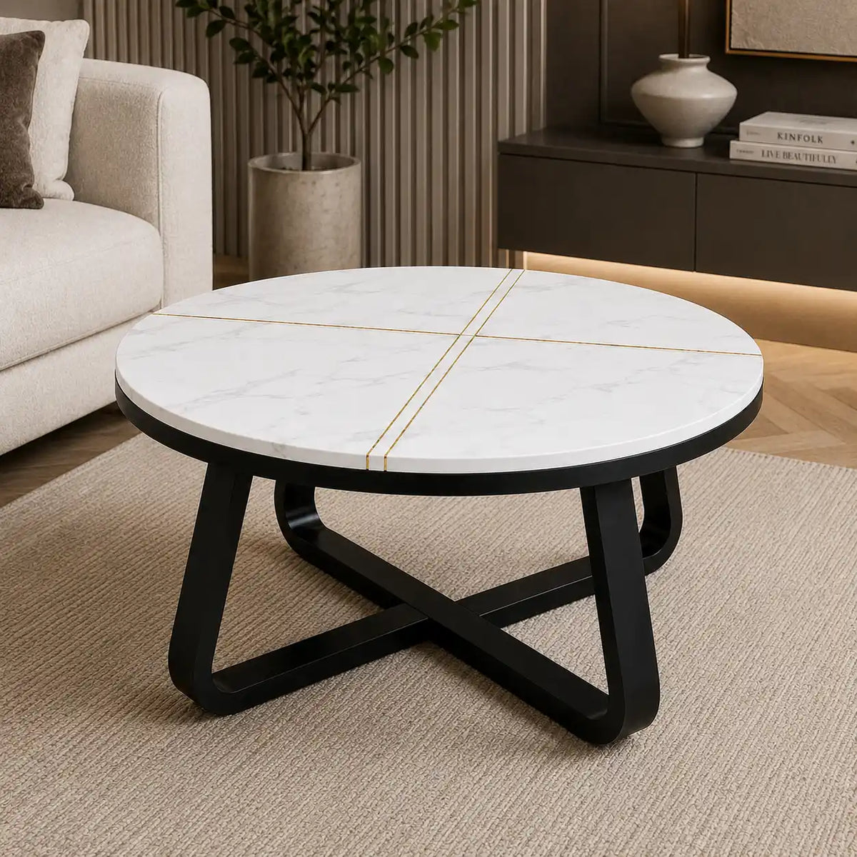 Luxury Modern Round Marble Center Table