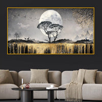 Luxury Moonlight Crystal Glass Painting for Elegant Wall Décor