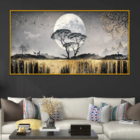 Luxury Moonlight Crystal Glass Painting for Elegant Wall Décor