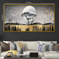 Luxury Moonlight Crystal Glass Painting for Elegant Wall Décor