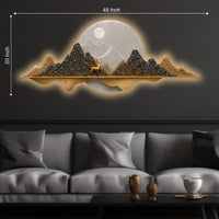 Luxury Moonlit Nature Art Premium Crystal Glass Backlit LED Wall Art