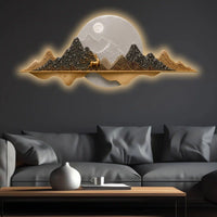 Luxury Moonlit Nature Art Premium Crystal Glass Backlit LED Wall Art
