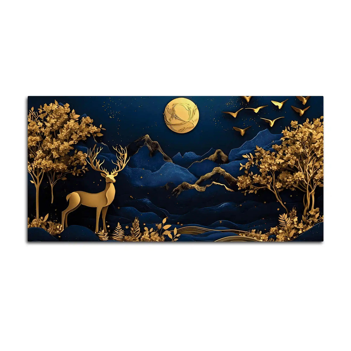 Luxury Nature Deer Canvas Painting for Decoration