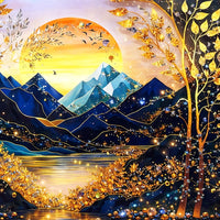 Luxury Nature Inspired Crystal Glass Wall Painting