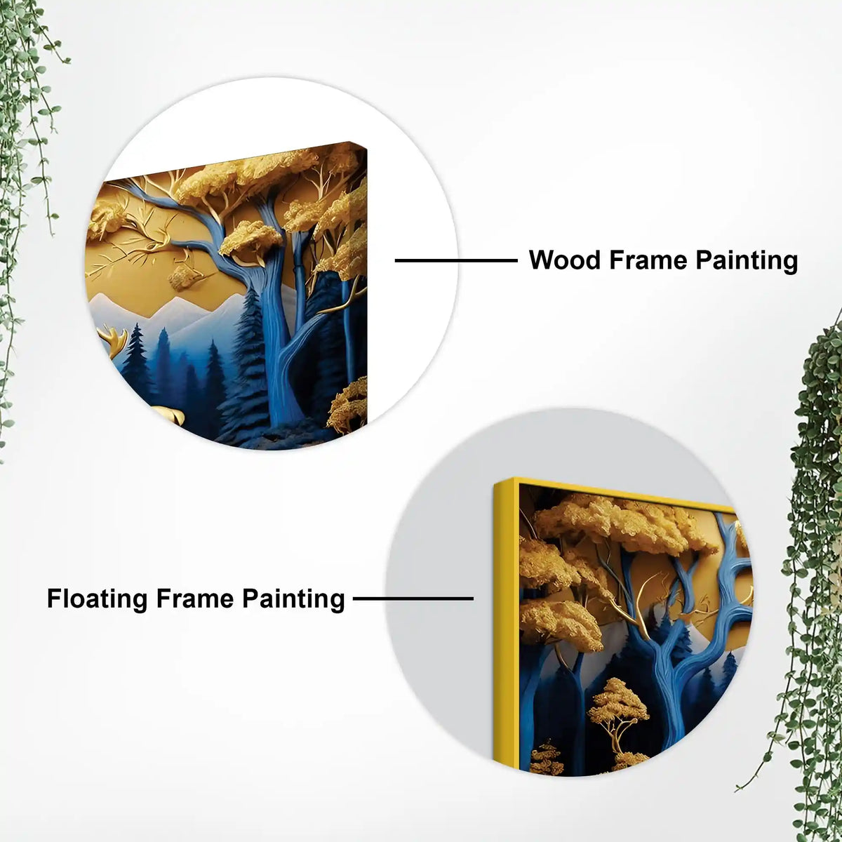 Luxury Nature Inspired Deer Canvas Wall Painting