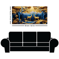 Luxury Nature Inspired Deer Canvas Wall Painting