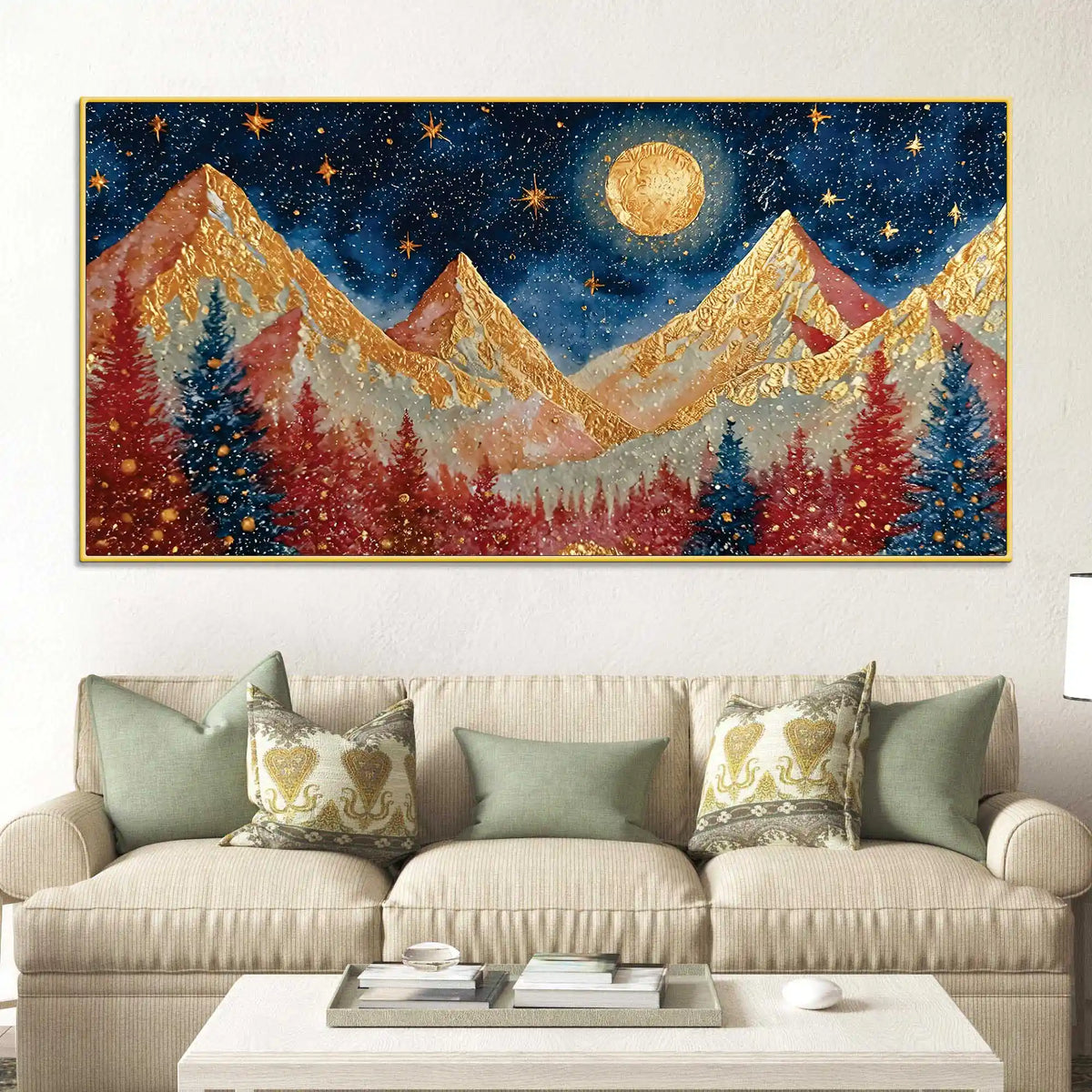 Luxury Night Sky Canvas Painting for Modern Wall