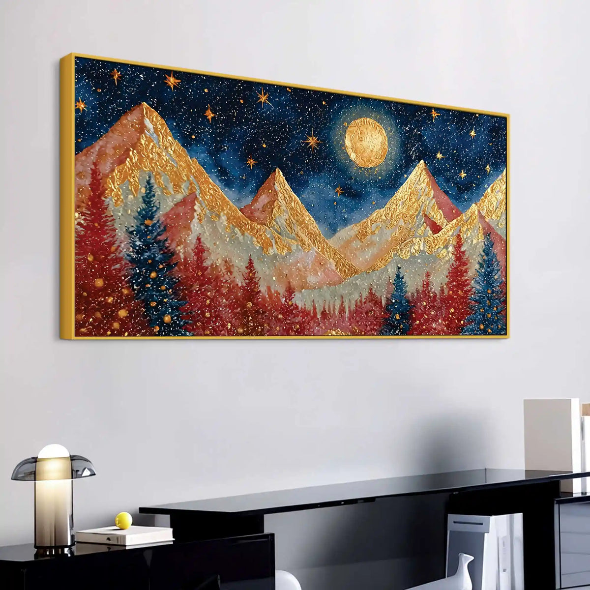 Luxury Night Sky Canvas Painting for Modern Wall