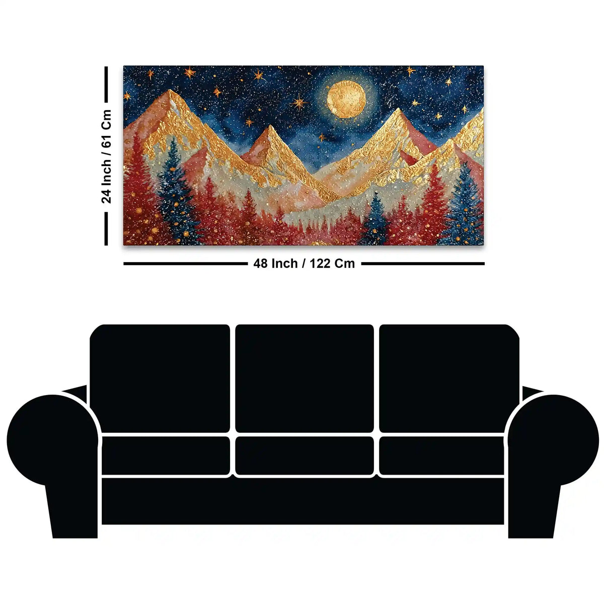 Luxury Night Sky Canvas Painting for Modern Wall