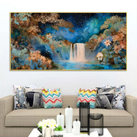 Luxury Night Waterfall Canvas Painting for Home & Office