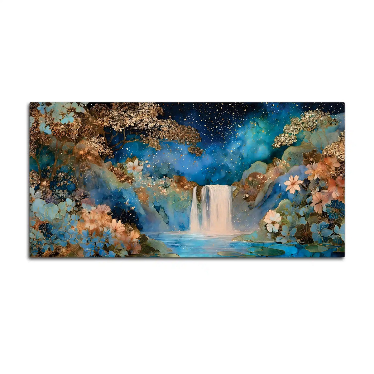 Luxury Night Waterfall Canvas Painting for Home & Office