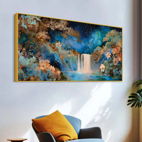 Luxury Night Waterfall Canvas Painting for Home & Office