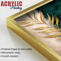 Luxury Palm Leaf Floating Acrylic Painting Set of 3