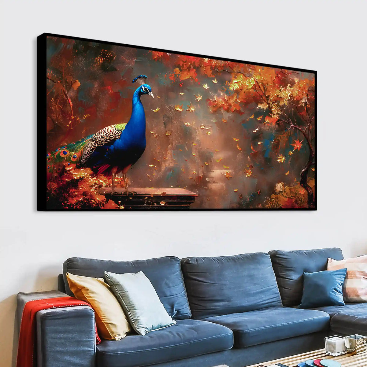 Luxury Peacock Artwork Canvas Painting for Modern Homes