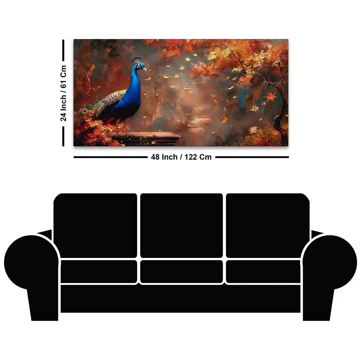 Luxury Peacock Artwork Canvas Painting for Modern Homes