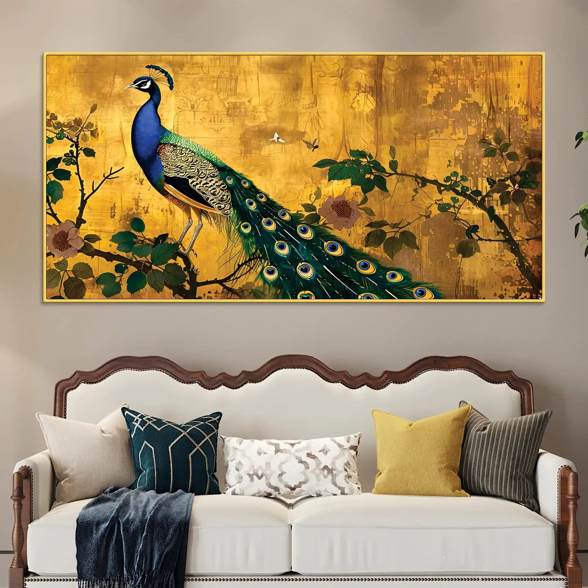 Luxury Peacock Canvas Wall Painting for Bedroom