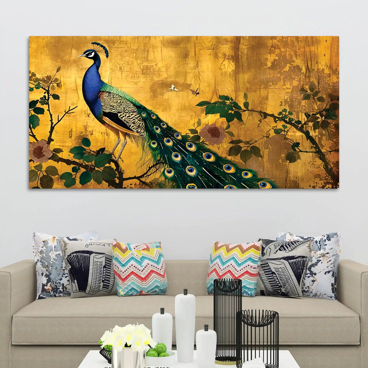 Luxury Peacock Canvas Wall Painting for Bedroom