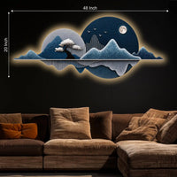 Luxury Pine Mountain Art Premium Crystal Glass Backlit LED Wall Art