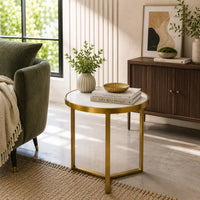 Luxury Round Marble Top Side Table