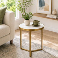 Luxury Round Marble Top Side Table