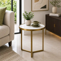 Luxury Round Marble Top Side Table