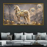 Luxury Royal Horse Fantasy Crystal Glass Wall Painting