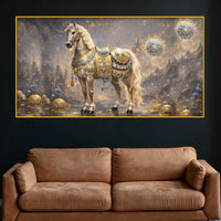 Luxury Royal Horse Fantasy Crystal Glass Wall Painting