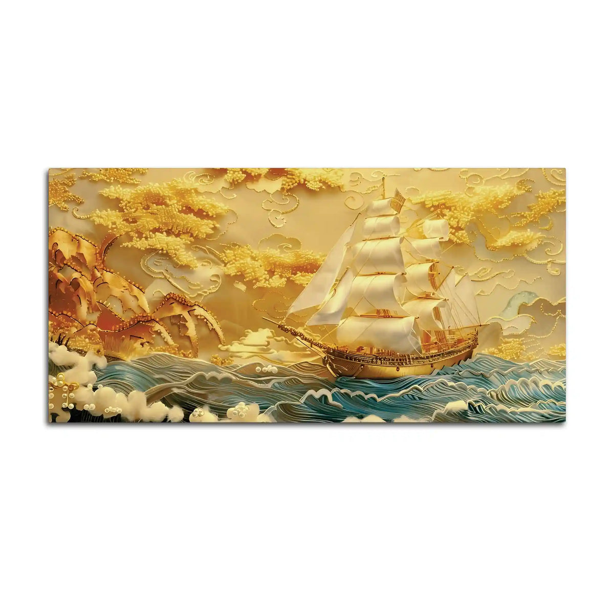 Luxury Sailing Ship Canvas Painting for Wall Decor