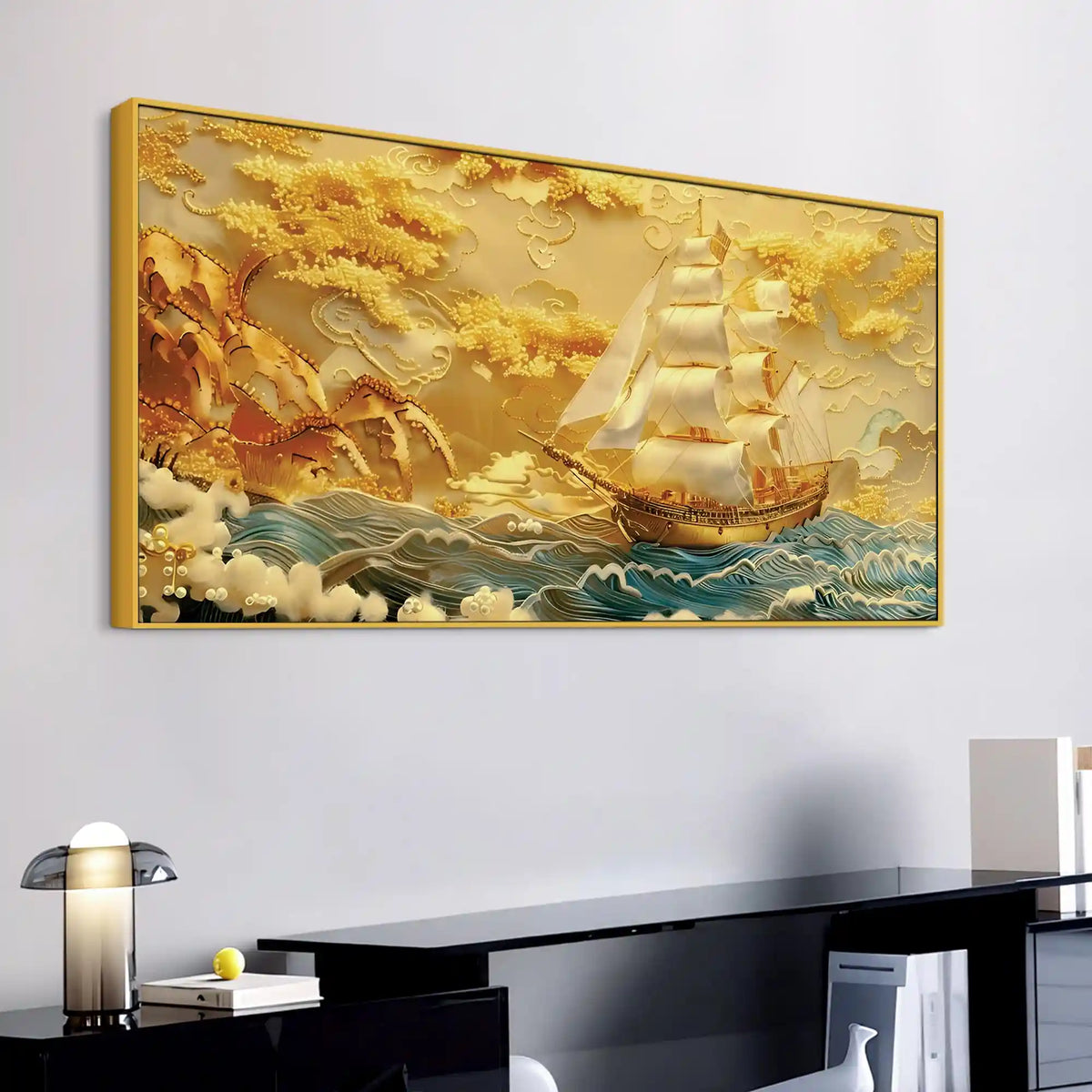 Luxury Sailing Ship Canvas Painting for Wall Decor