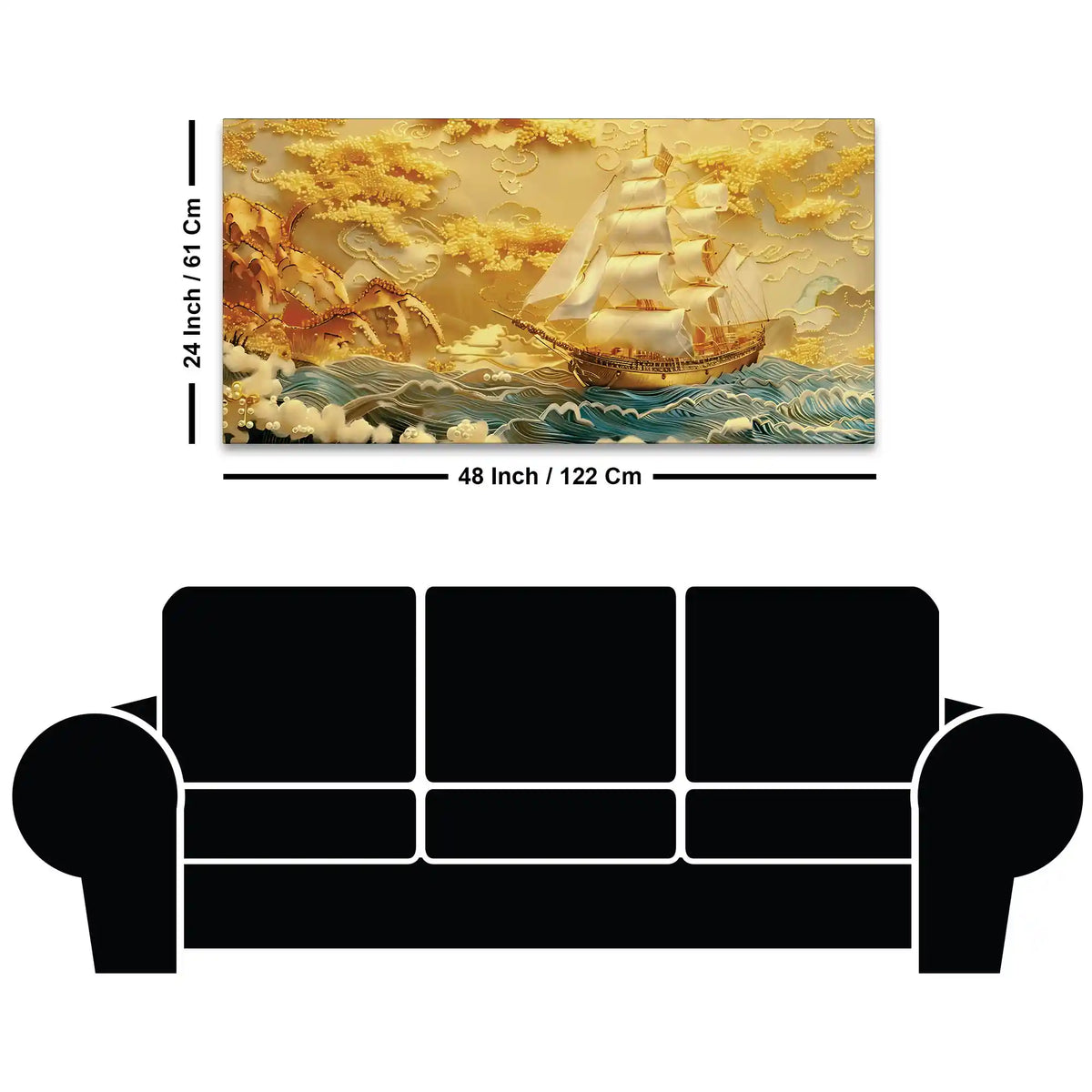 Luxury Sailing Ship Canvas Painting for Wall Decor