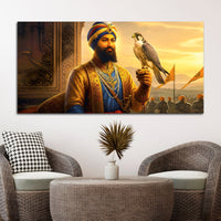 Luxury Sikh Guru Spiritual Canvas Painting for Home & Office
