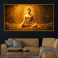 Luxury Spiritual Buddha Artwork Crystal Glass Painting for Home Décor