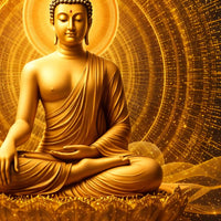 Luxury Spiritual Buddha Artwork Crystal Glass Painting for Home Décor