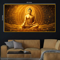 Luxury Spiritual Buddha Artwork Crystal Glass Painting for Home Décor