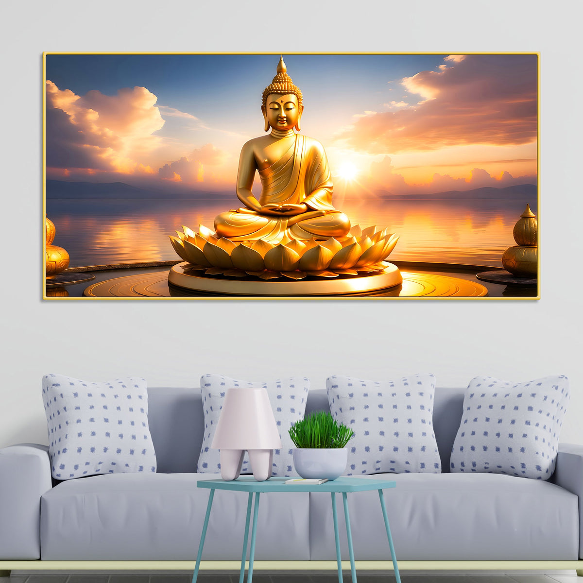 Luxury Spiritual Buddha Canvas Painting for Wall Décor